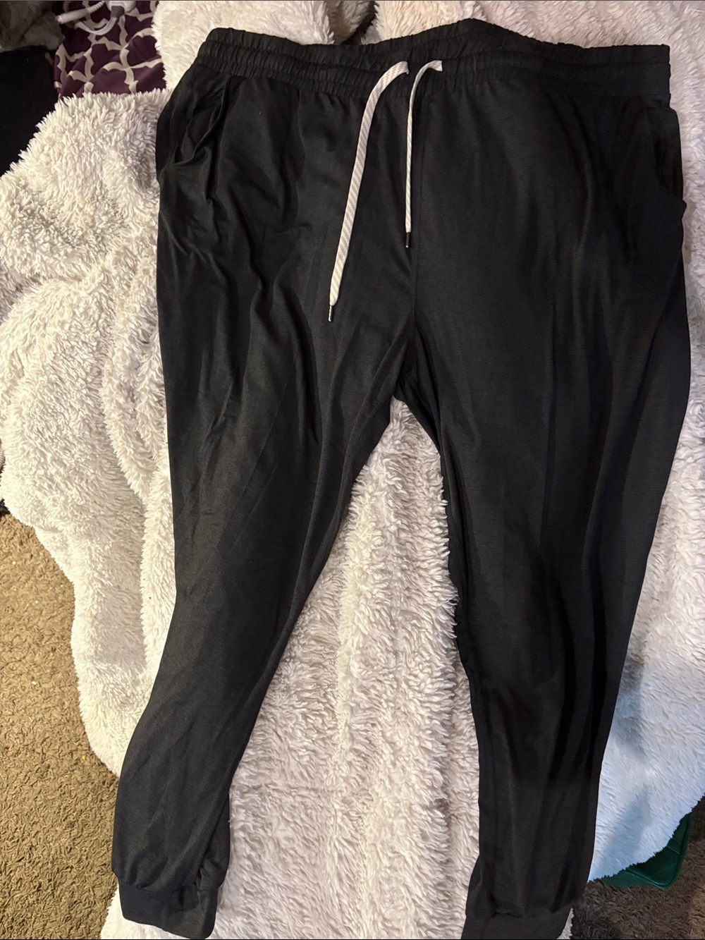 Men's Black Jogger Sweatpants with Drawstring
